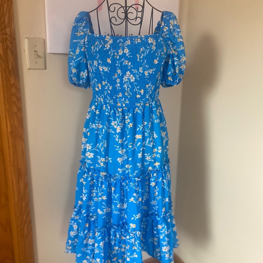 Floral Blue Women's Dress